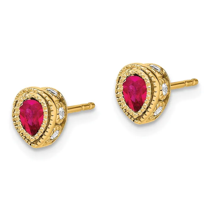 Earrings 14k Ruby and Diamond EarringsWBCEM7094RU015YA WB Choice Jewelry Earrings 14k Ruby and Diamond EarringsWBCEM7094RU015YA WB Choice Jewelry
