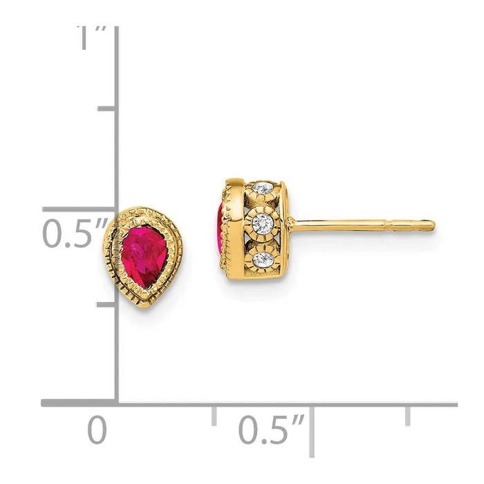 Earrings 14k Ruby and Diamond EarringsWBCEM7094RU015YA WB Choice Jewelry Earrings 14k Ruby and Diamond EarringsWBCEM7094RU015YA WB Choice Jewelry