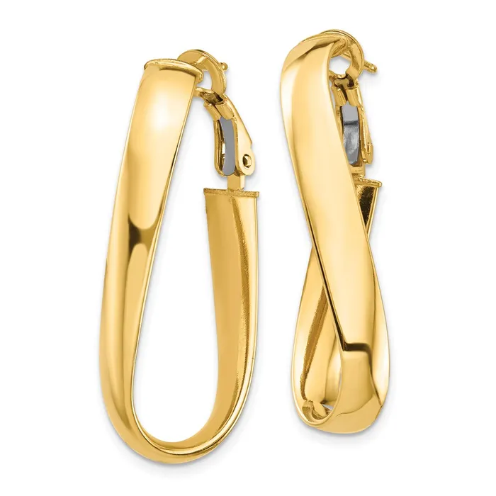 Earrings WB Choice Jewelry 14k High Polished 5mm Twisted Oval Omega Back Hoop EarringsWBCPRE990 Earrings WB Choice Jewelry 14k High Polished 5mm Twisted Oval Omega Back Hoop EarringsWBCPRE990