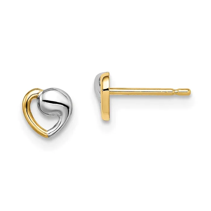 Earrings WB Choice Jewelry 14k Madi K White Rhodium Heart Post EarringsWBCGK985 Earrings WB Choice Jewelry 14k Madi K White Rhodium Heart Post EarringsWBCGK985