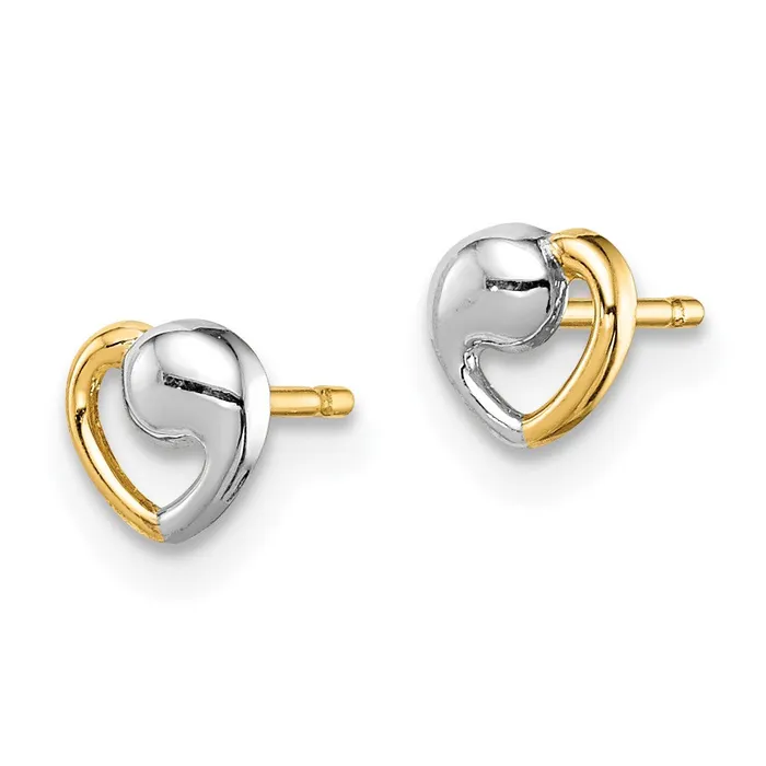 Earrings WB Choice Jewelry 14k Madi K White Rhodium Heart Post EarringsWBCGK985 Earrings WB Choice Jewelry 14k Madi K White Rhodium Heart Post EarringsWBCGK985