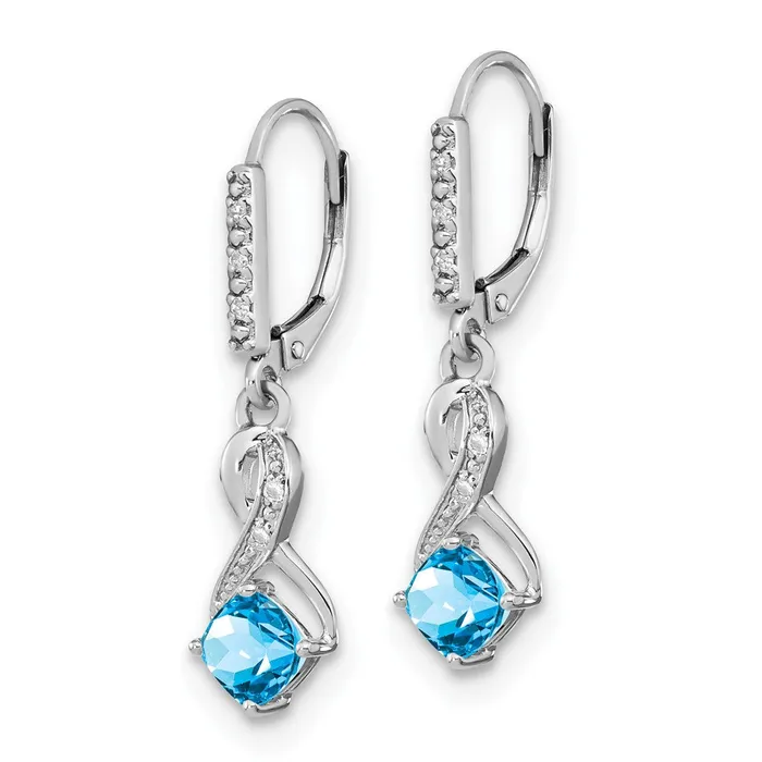 Earrings WB Choice Jewelry Sterling Silver Blue Topaz and Diamond EarringsWBCEM7402BT006SSA Earrings WB Choice Jewelry Sterling Silver Blue Topaz and Diamond EarringsWBCEM7402BT006SSA