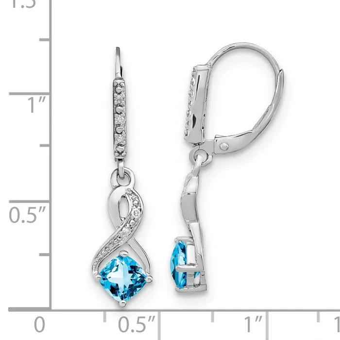 Earrings WB Choice Jewelry Sterling Silver Blue Topaz and Diamond EarringsWBCEM7402BT006SSA Earrings WB Choice Jewelry Sterling Silver Blue Topaz and Diamond EarringsWBCEM7402BT006SSA