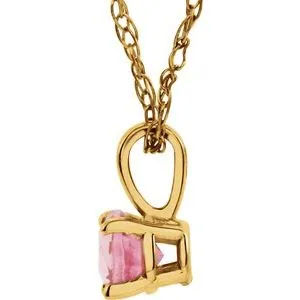 Necklaces 14K Yellow 3 mm Round Imitation Pink Tourmaline Youth Birthstone 14 Necklace2839370053PSTWBC WB Choice Jewelry Necklaces 14K Yellow 3 mm Round Imitation Pink Tourmaline Youth Birthstone 14 Necklace2839370053PSTWBC WB Choice Jewelry