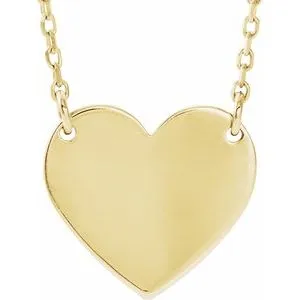 Necklaces 14K Yellow Engravable 12x11 mm Heart 1618 Necklace867741001PSTWBC WB Choice Jewelry Necklaces 14K Yellow Engravable 12x11 mm Heart 1618 Necklace867741001PSTWBC WB Choice Jewelry