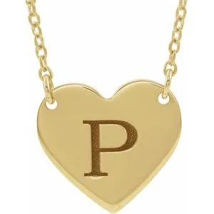 Necklaces 14K Yellow Engravable 12x11 mm Heart 1618 Necklace867741001PSTWBC WB Choice Jewelry Necklaces 14K Yellow Engravable 12x11 mm Heart 1618 Necklace867741001PSTWBC WB Choice Jewelry