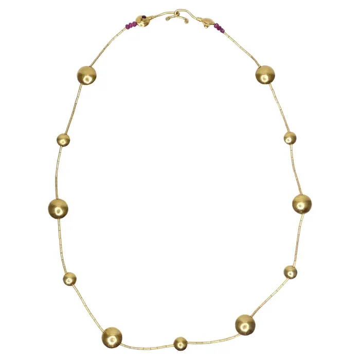 Necklaces Gurhan 22k Gold Ruby Lentil Necklace Vintage by Misty