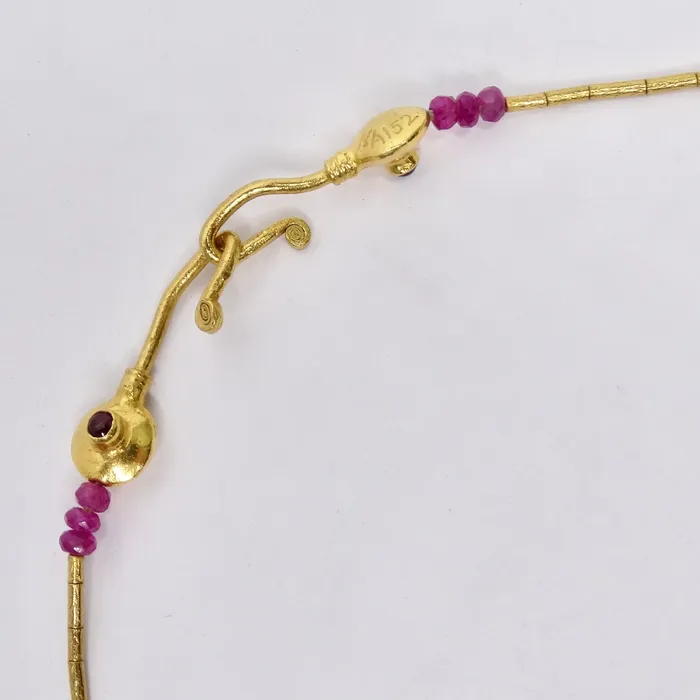 Necklaces Gurhan 22k Gold Ruby Lentil Necklace Vintage by Misty Necklaces Gurhan 22k Gold Ruby Lentil Necklace Vintage by Misty