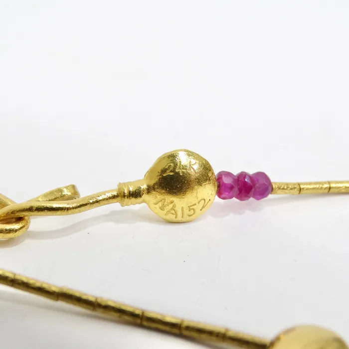 Necklaces Gurhan 22k Gold Ruby Lentil Necklace Vintage by Misty Necklaces Gurhan 22k Gold Ruby Lentil Necklace Vintage by Misty