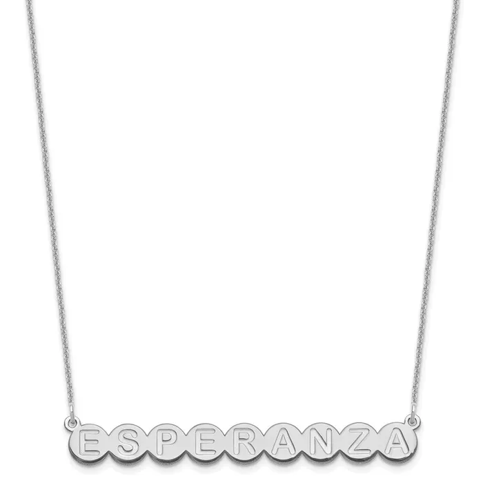 Necklaces WB Choice Jewelry 14KW 9 Letter Bubble NecklaceWBCXNA1317W