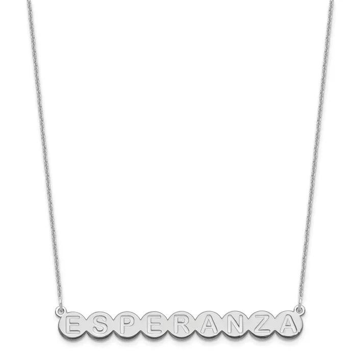 Necklaces WB Choice Jewelry 14KW 9 Letter Bubble NecklaceWBCXNA1317W Necklaces WB Choice Jewelry 14KW 9 Letter Bubble NecklaceWBCXNA1317W
