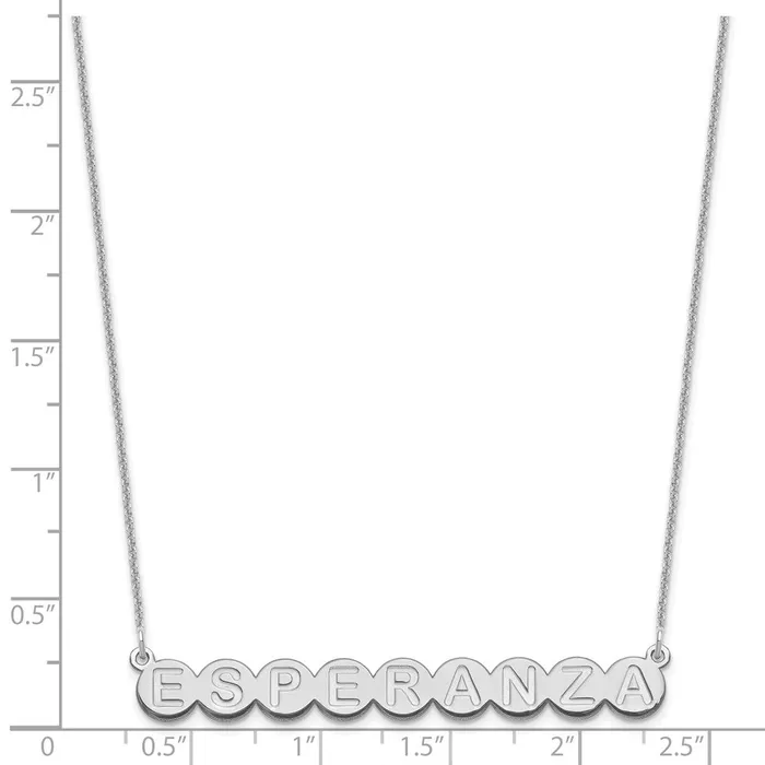 Necklaces WB Choice Jewelry 14KW 9 Letter Bubble NecklaceWBCXNA1317W Necklaces WB Choice Jewelry 14KW 9 Letter Bubble NecklaceWBCXNA1317W