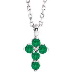 Necklaces WB Choice Jewelry Platinum Emerald Cross 1618 NecklaceR42363703PSTWBC Necklaces WB Choice Jewelry Platinum Emerald Cross 1618 NecklaceR42363703PSTWBC