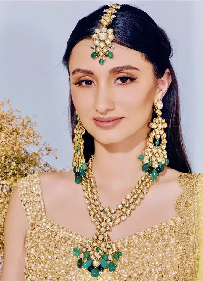 PRERTO ECOMMERCE PRIVATE LIMITED Earrings Fai Green Kundan Earrings