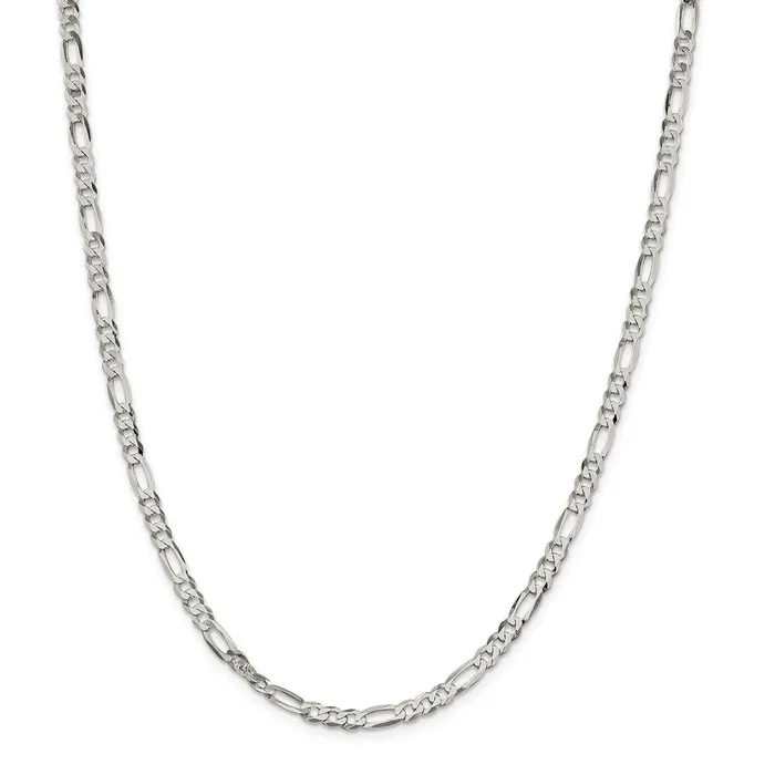 Rings Sterling Silver 45mm Lightweight Flat Figaro ChainWBCQMB12028 WB Choice Jewelry Rings Sterling Silver 45mm Lightweight Flat Figaro ChainWBCQMB12028 WB Choice Jewelry