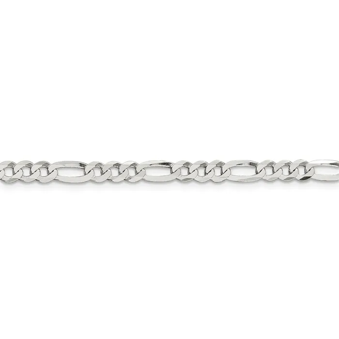 Rings Sterling Silver 45mm Lightweight Flat Figaro ChainWBCQMB12028 WB Choice Jewelry Rings Sterling Silver 45mm Lightweight Flat Figaro ChainWBCQMB12028 WB Choice Jewelry