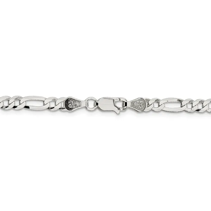Rings Sterling Silver 45mm Lightweight Flat Figaro ChainWBCQMB12028 WB Choice Jewelry Rings Sterling Silver 45mm Lightweight Flat Figaro ChainWBCQMB12028 WB Choice Jewelry