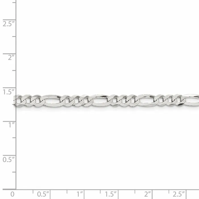 Rings Sterling Silver 45mm Lightweight Flat Figaro ChainWBCQMB12028 WB Choice Jewelry Rings Sterling Silver 45mm Lightweight Flat Figaro ChainWBCQMB12028 WB Choice Jewelry