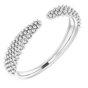 Rings WB Choice Jewelry 14K White Beaded Negative Space Ring 51760101PSTWBC Rings WB Choice Jewelry 14K White Beaded Negative Space Ring 51760101PSTWBC