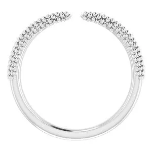 Rings WB Choice Jewelry 14K White Beaded Negative Space Ring 51760101PSTWBC Rings WB Choice Jewelry 14K White Beaded Negative Space Ring 51760101PSTWBC