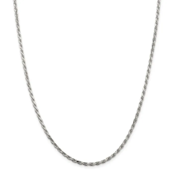 Rings WB Choice Jewelry Sterling Silver Rhodiumplated 25mm Diamondcut Rope ChainWBCQDC055R24 Rings WB Choice Jewelry Sterling Silver Rhodiumplated 25mm Diamondcut Rope ChainWBCQDC055R24