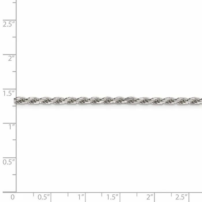 Rings WB Choice Jewelry Sterling Silver Rhodiumplated 25mm Diamondcut Rope ChainWBCQDC055R24 Rings WB Choice Jewelry Sterling Silver Rhodiumplated 25mm Diamondcut Rope ChainWBCQDC055R24
