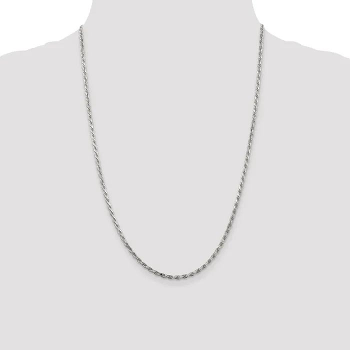 Rings WB Choice Jewelry Sterling Silver Rhodiumplated 25mm Diamondcut Rope ChainWBCQDC055R24 Rings WB Choice Jewelry Sterling Silver Rhodiumplated 25mm Diamondcut Rope ChainWBCQDC055R24