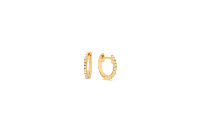 Shylee Rose Jewelry Earrings Tiny Diamond Huggie Earrings