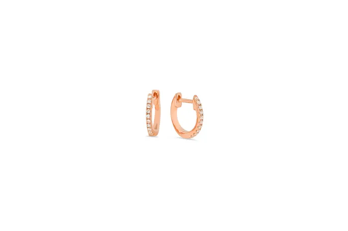 Shylee Rose Jewelry Earrings Tiny Diamond Huggie Earrings