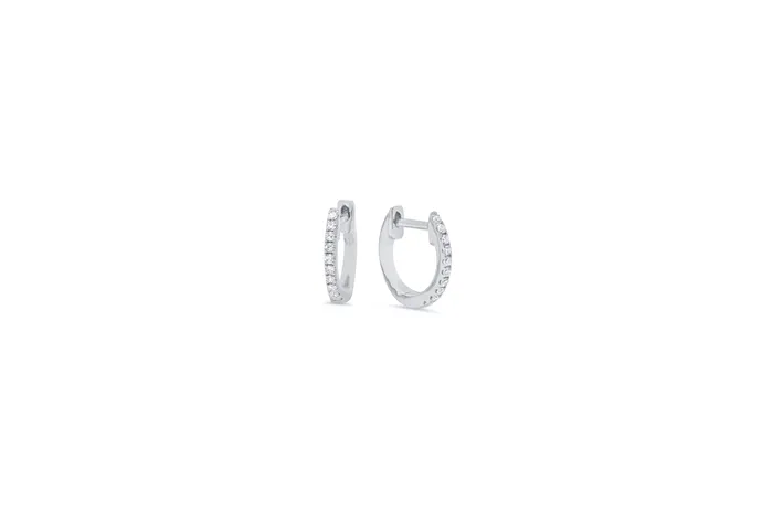 Shylee Rose Jewelry Earrings Tiny Diamond Huggie Earrings