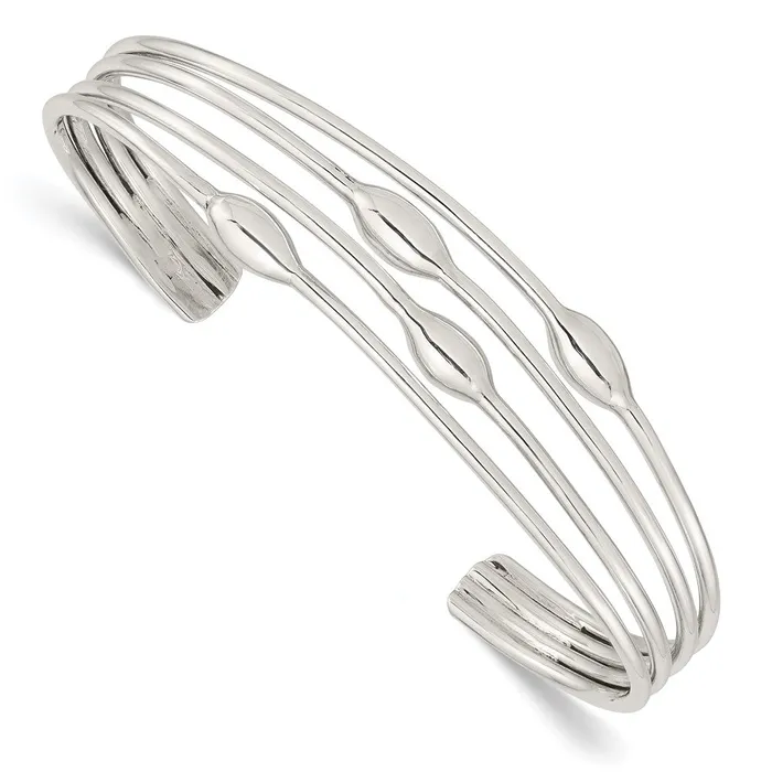 Sterling Silver Polished 4 Band Cuff BangleWBCQB1378 WB Choice Jewelry Rings Sterling Silver Polished 4 Band Cuff BangleWBCQB1378 WB Choice Jewelry Rings