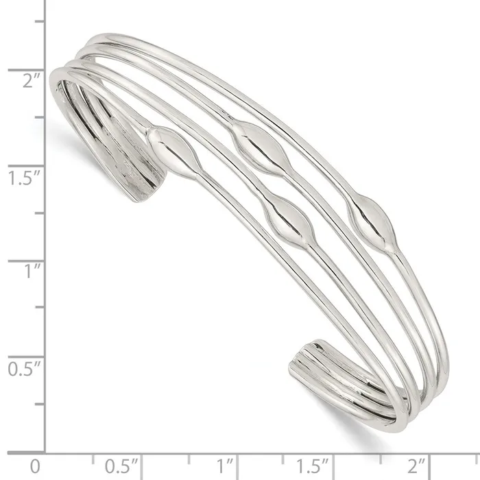 Sterling Silver Polished 4 Band Cuff BangleWBCQB1378 WB Choice Jewelry Rings Sterling Silver Polished 4 Band Cuff BangleWBCQB1378 WB Choice Jewelry Rings