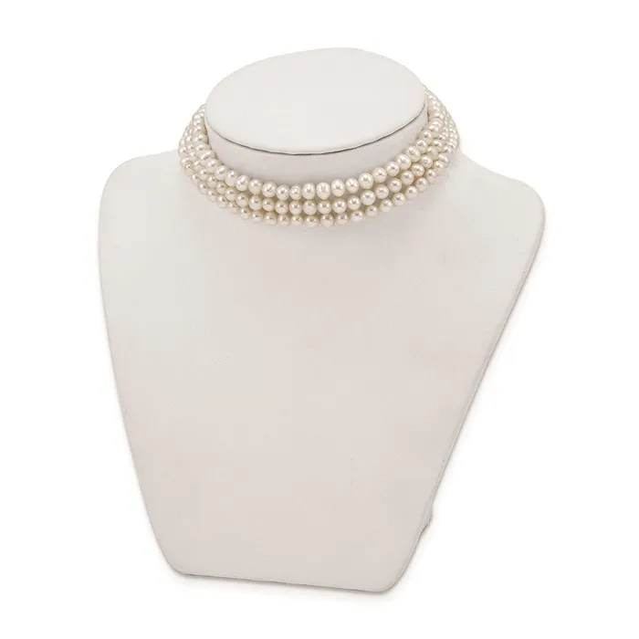 Sterling Silver Rhdplt 56mm 3 rows FWC Pearl w15in ChokerWBCQH547014 WB Choice Jewelry Rings Sterling Silver Rhdplt 56mm 3 rows FWC Pearl w15in ChokerWBCQH547014 WB Choice Jewelry Rings