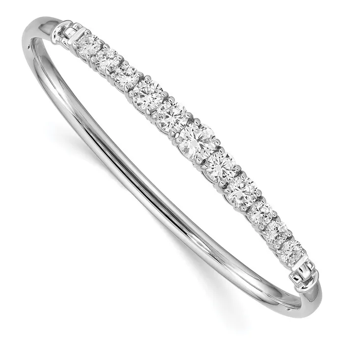 Sterling Silver Rhodiumplated Graduated CZ Hinged BangleWBCQB1280 WB Choice Jewelry Rings Sterling Silver Rhodiumplated Graduated CZ Hinged BangleWBCQB1280 WB Choice Jewelry Rings