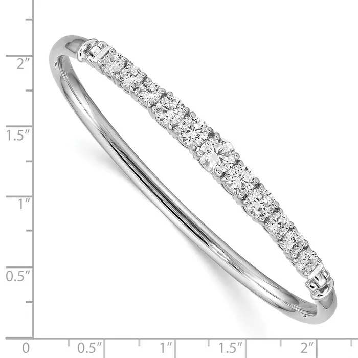 Sterling Silver Rhodiumplated Graduated CZ Hinged BangleWBCQB1280 WB Choice Jewelry Rings Sterling Silver Rhodiumplated Graduated CZ Hinged BangleWBCQB1280 WB Choice Jewelry Rings