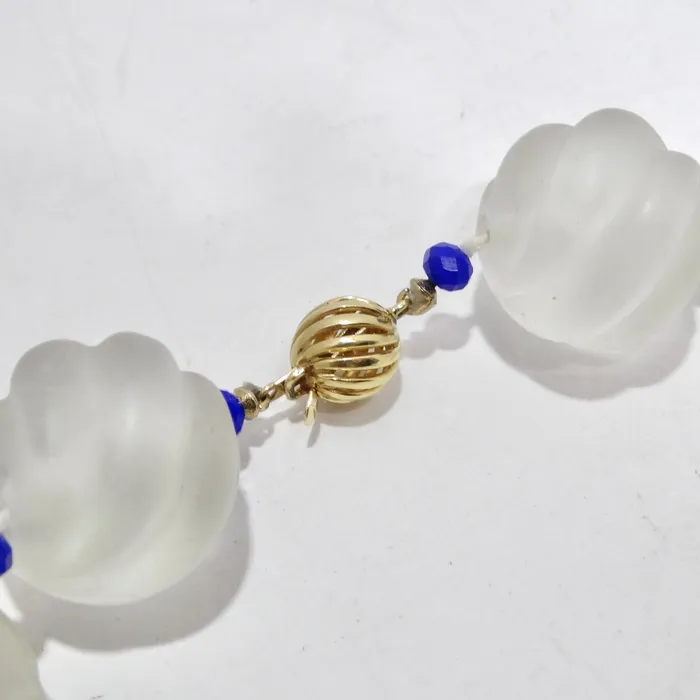 Vintage by Misty Necklaces Lapis Lazuli Crystal 14K Gold Beaded Necklace