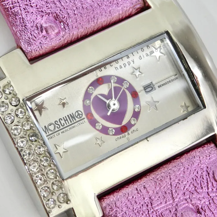 Watches Vintage by Misty Moschino 1980s Pink Crystal Watch