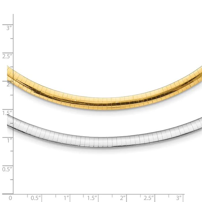 WB Choice Jewelry 14k 5mm Reversible White Yellow Domed Omega NecklaceWBCROM516 Necklaces WB Choice Jewelry 14k 5mm Reversible White Yellow Domed Omega NecklaceWBCROM516 Necklaces