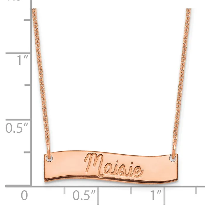 WB Choice Jewelry 14K Rose Gold Small Polished Curved Bar NecklaceWBCXNA1255R Necklaces WB Choice Jewelry 14K Rose Gold Small Polished Curved Bar NecklaceWBCXNA1255R Necklaces