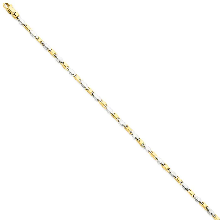 WB Choice Jewelry 14k Twotone 25mm Handpolished Fancy Link BraceletWBCLK6947 Bracelets WB Choice Jewelry 14k Twotone 25mm Handpolished Fancy Link BraceletWBCLK6947 Bracelets