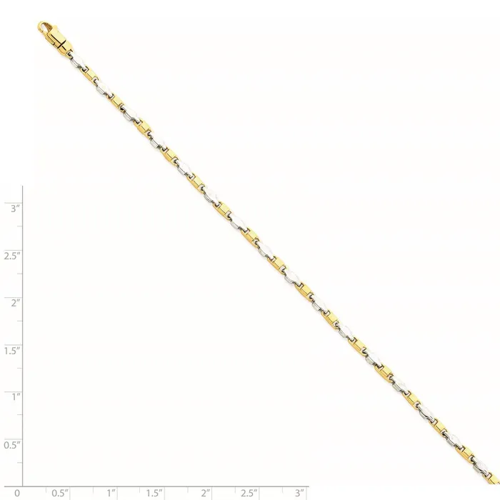WB Choice Jewelry 14k Twotone 25mm Handpolished Fancy Link BraceletWBCLK6947 Bracelets WB Choice Jewelry 14k Twotone 25mm Handpolished Fancy Link BraceletWBCLK6947 Bracelets