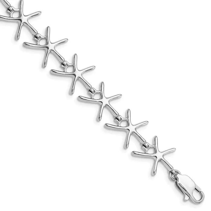 WB Choice Jewelry 14k White Gold Polished Mini Dancing Starfish BraceletWBCFB1831W7 Bracelets WB Choice Jewelry 14k White Gold Polished Mini Dancing Starfish BraceletWBCFB1831W7 Bracelets