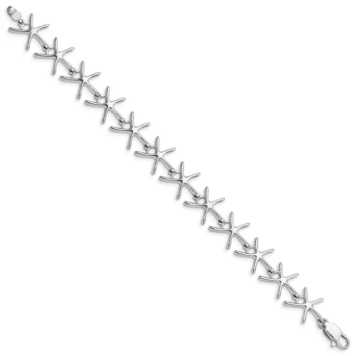 WB Choice Jewelry 14k White Gold Polished Mini Dancing Starfish BraceletWBCFB1831W7 Bracelets WB Choice Jewelry 14k White Gold Polished Mini Dancing Starfish BraceletWBCFB1831W7 Bracelets