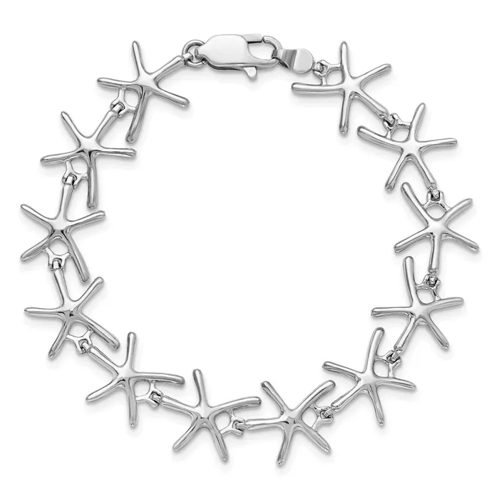 WB Choice Jewelry 14k White Gold Polished Mini Dancing Starfish BraceletWBCFB1831W7 Bracelets WB Choice Jewelry 14k White Gold Polished Mini Dancing Starfish BraceletWBCFB1831W7 Bracelets