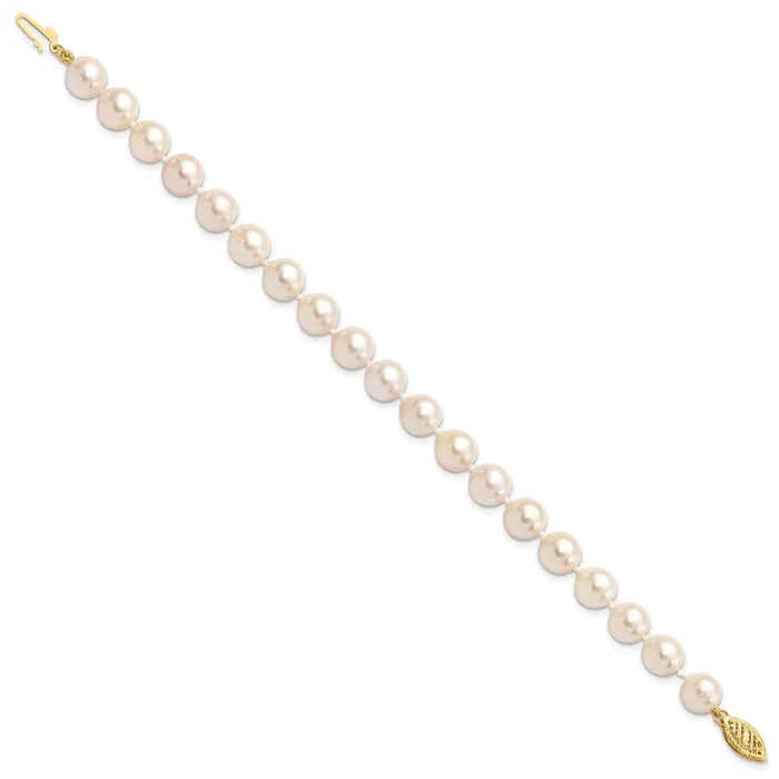 WB Choice Jewelry Bracelets 14k 78mm Round White Saltwater Akoya Cultured Pearl BraceletWBCPL70AA7 WB Choice Jewelry Bracelets 14k 78mm Round White Saltwater Akoya Cultured Pearl BraceletWBCPL70AA7