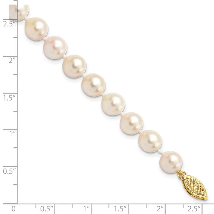 WB Choice Jewelry Bracelets 14k 78mm Round White Saltwater Akoya Cultured Pearl BraceletWBCPL70AA7 WB Choice Jewelry Bracelets 14k 78mm Round White Saltwater Akoya Cultured Pearl BraceletWBCPL70AA7