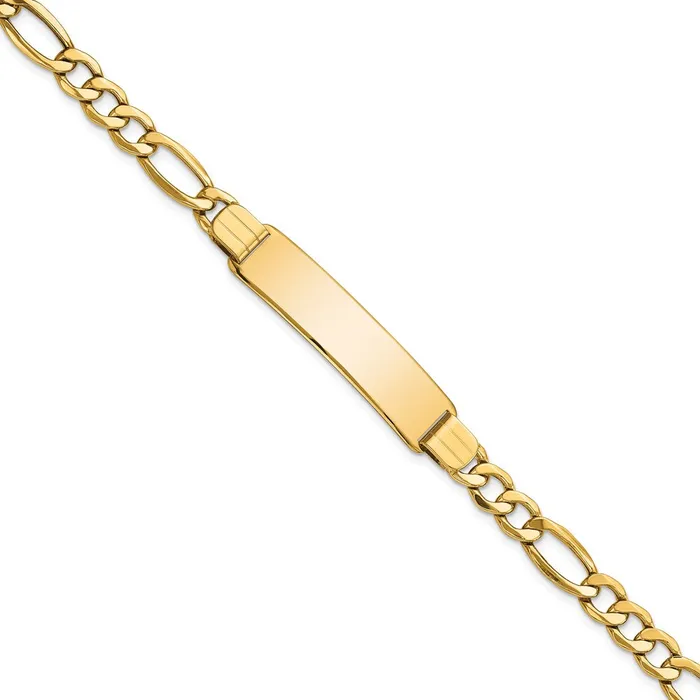 WB Choice Jewelry Bracelets 14k Polished SemiSolid Figaro ID BraceletWBCDCID1368 WB Choice Jewelry Bracelets 14k Polished SemiSolid Figaro ID BraceletWBCDCID1368
