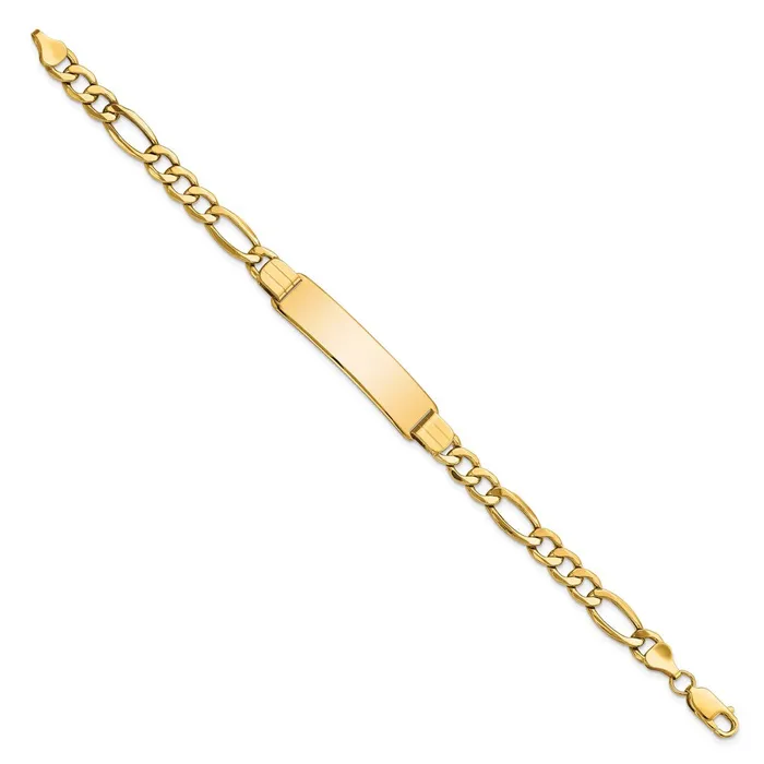 WB Choice Jewelry Bracelets 14k Polished SemiSolid Figaro ID BraceletWBCDCID1368 WB Choice Jewelry Bracelets 14k Polished SemiSolid Figaro ID BraceletWBCDCID1368