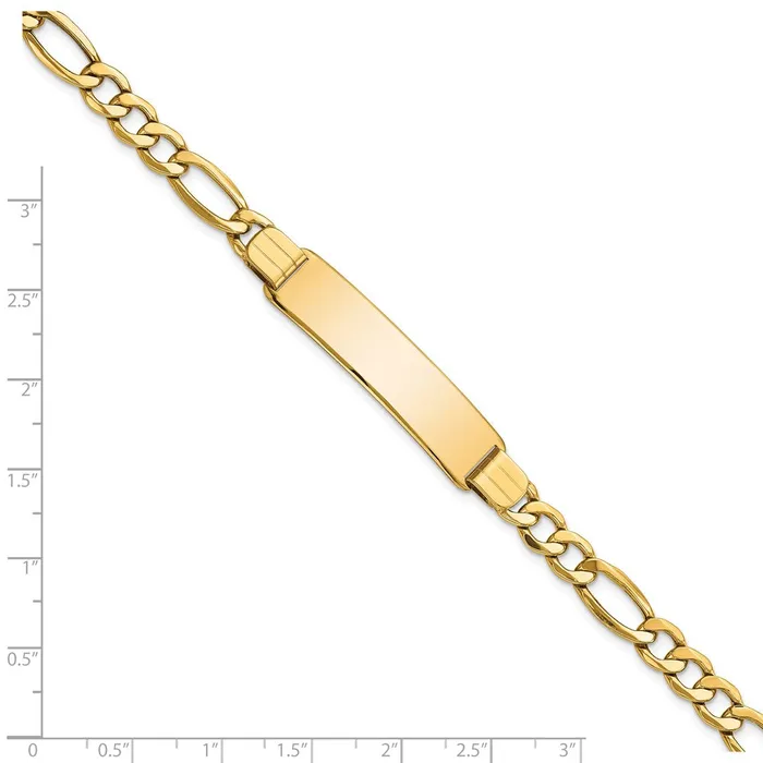 WB Choice Jewelry Bracelets 14k Polished SemiSolid Figaro ID BraceletWBCDCID1368 WB Choice Jewelry Bracelets 14k Polished SemiSolid Figaro ID BraceletWBCDCID1368
