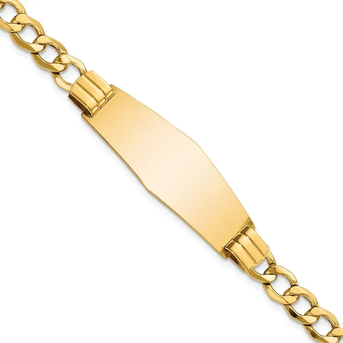 WB Choice Jewelry Bracelets 14k SemiSolid Soft Diamond Shape Curb Link ID BraceletWBCDCID111C7 WB Choice Jewelry Bracelets 14k SemiSolid Soft Diamond Shape Curb Link ID BraceletWBCDCID111C7